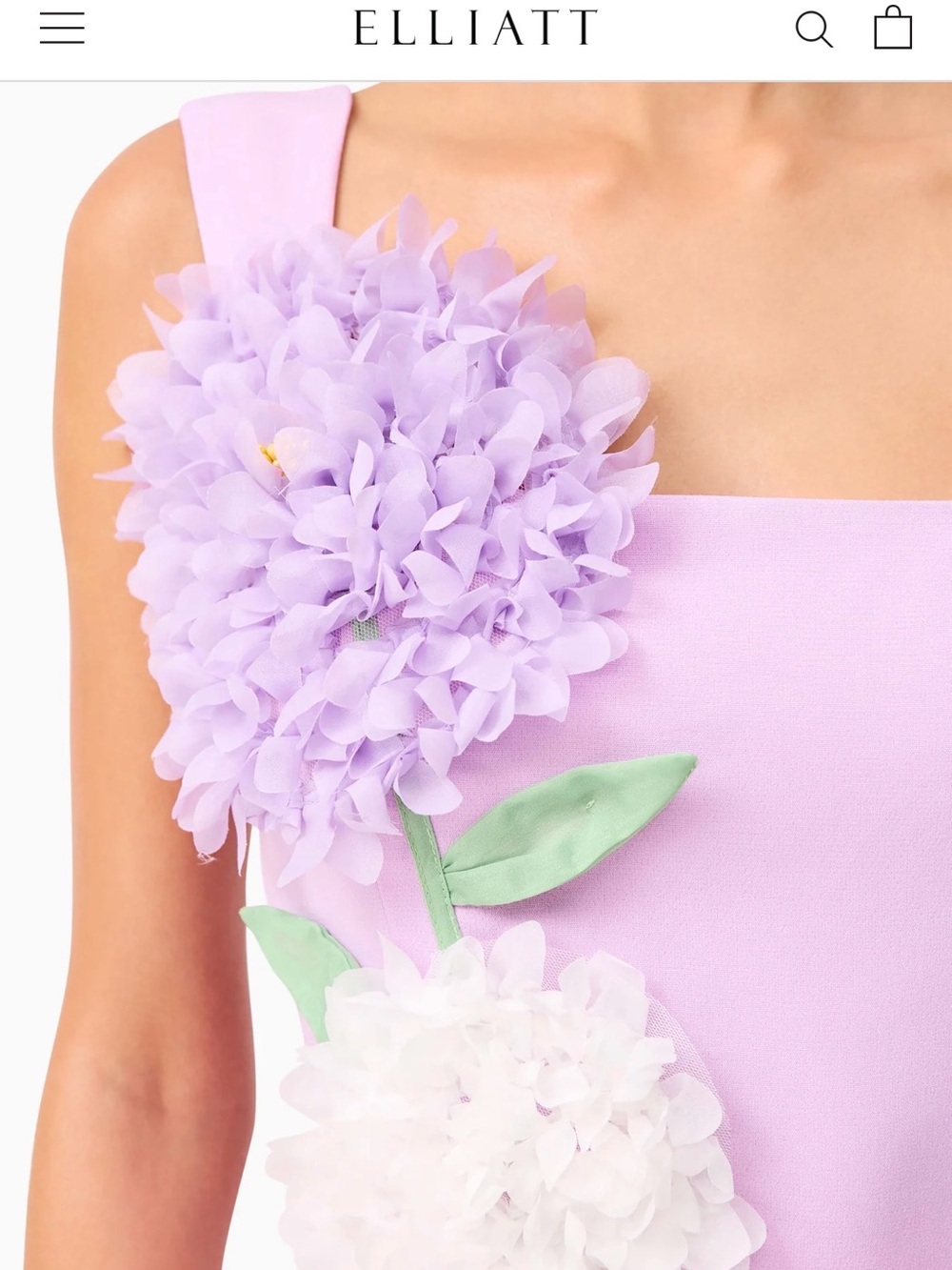 Like New Elliatt Lilac Mini Dress with Purple Pink 3D Floral Appliqués XL, 10 - Picture 2 of 6